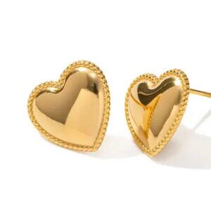 Gold plated heart earrings